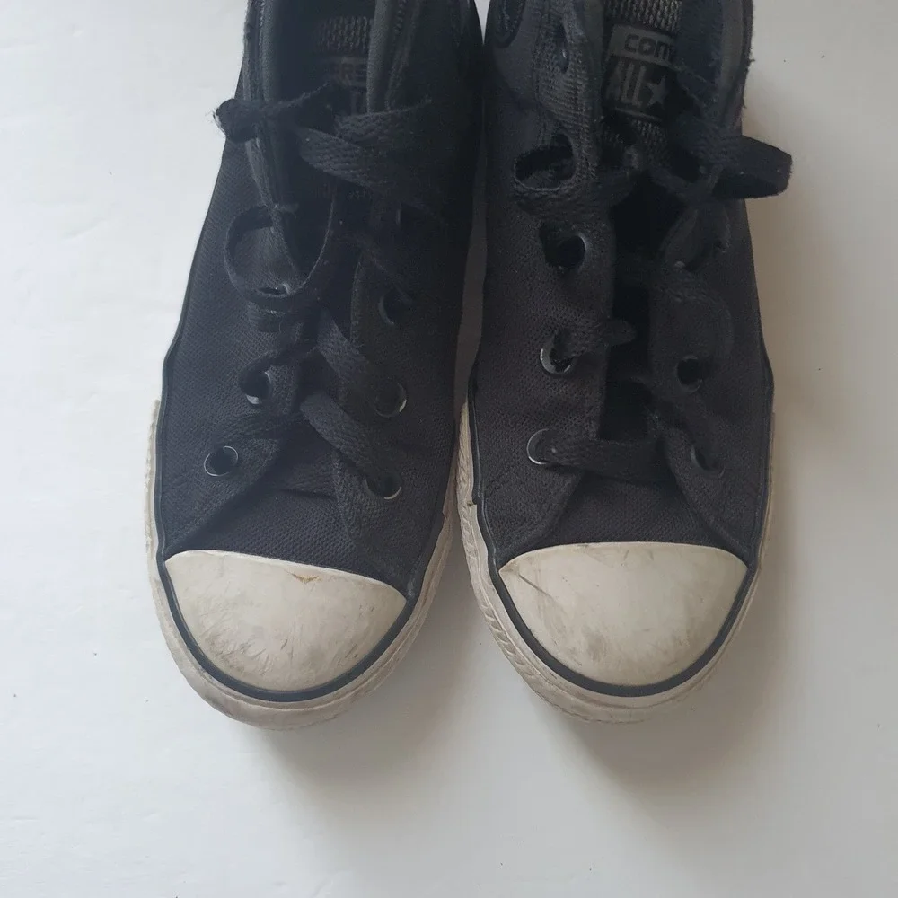 Converse Sz 2 Chuck Taylor All Star High Black Sneakers Kids Youth Unisex Shoes‎